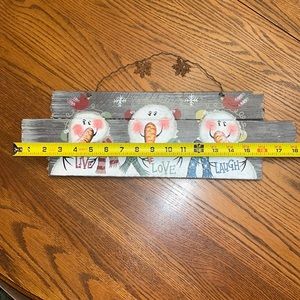 Snowman Live* Love*Laugh Wall Decor. Approx 18 1/4” W, EUC